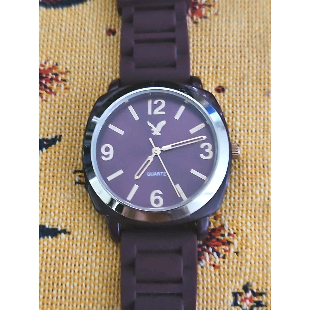 New American Eagle Outfitters 3450 All Purple Tone Quartz Watch W/Rubber Band